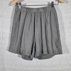 Mono B Ribbed Athletic Shorts Womens Medium Gray High Waist Lounge Activewear